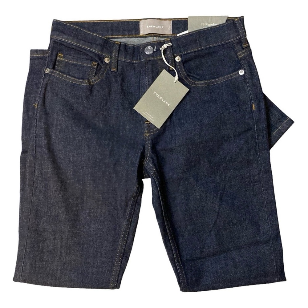 Everlane Dark Wash Women’s Mid Rise Skinny Jeans Sz 26 Cotton Blend MSRP: $70 - Picture 3 of 9